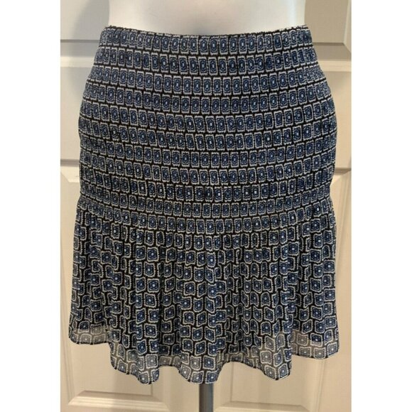 Diane Von Furstenberg Blue Geometric Print "Tayte" Mini Skirt, Size 8 - Picture 1 of 7